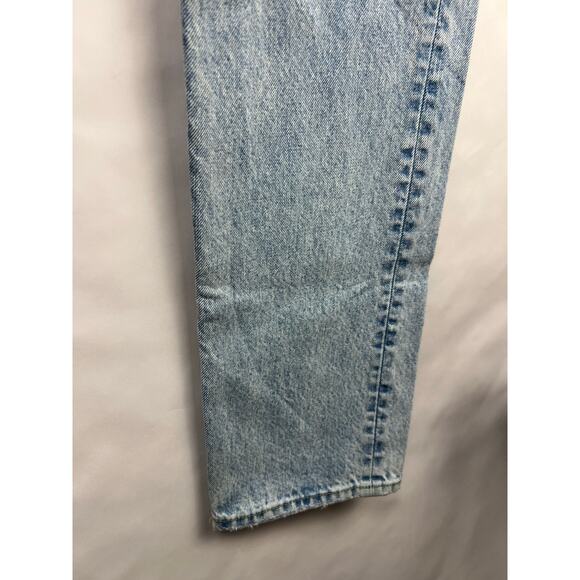 American Eagle 90s Straight Jeans Light Wash Distressed Cotton Denim Ripped - Picture 9 of 15